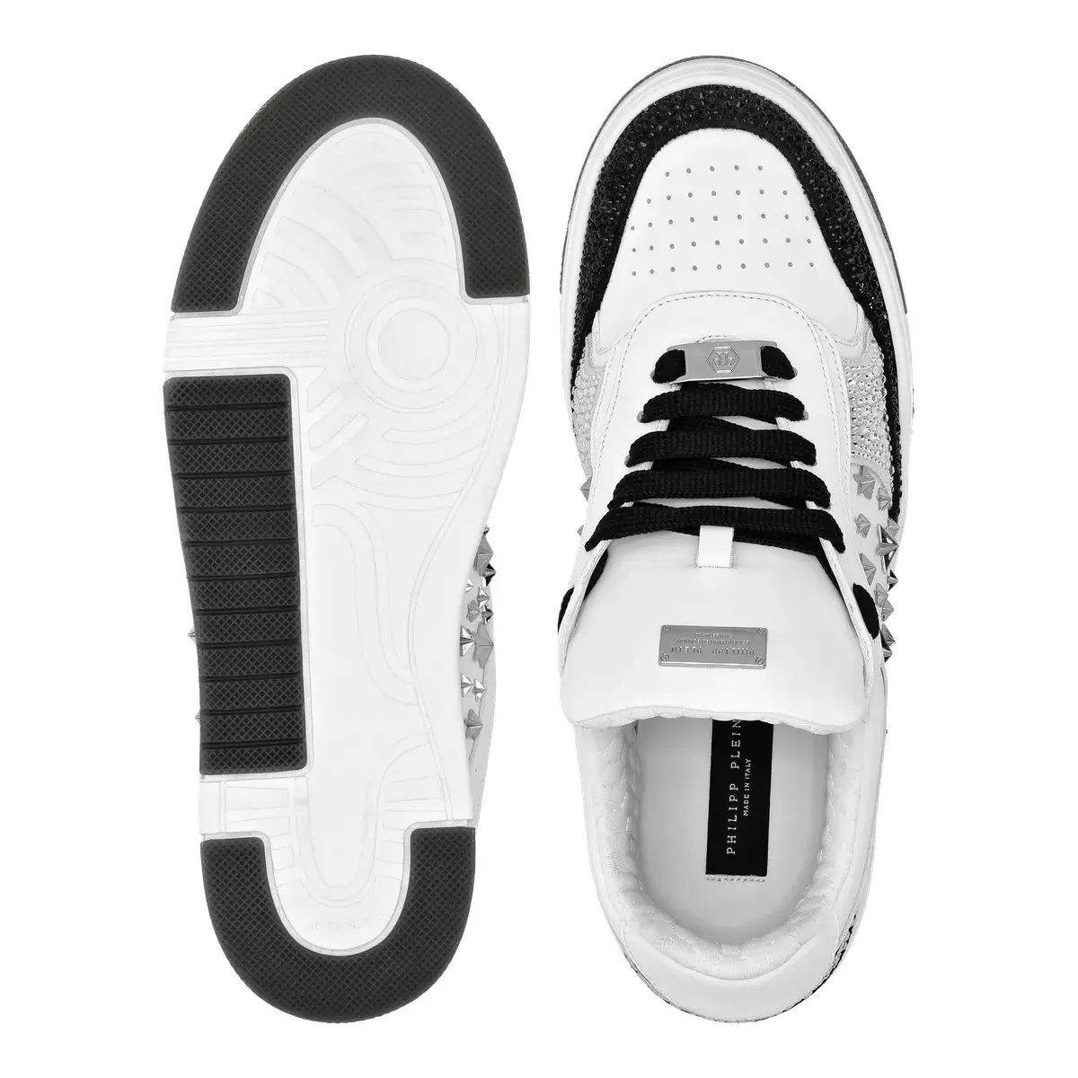 Lo-Top-Sneakers aus Leder mit Sternnieten