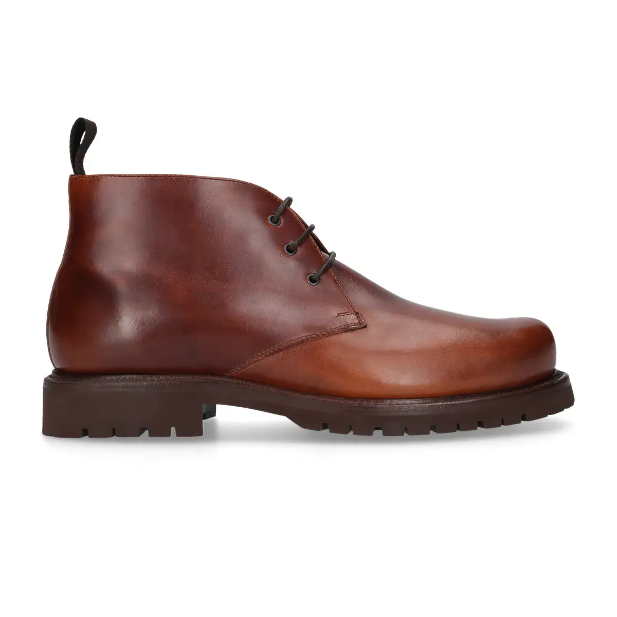 Braune Chukka Boots aus Leder mit Profilsohle