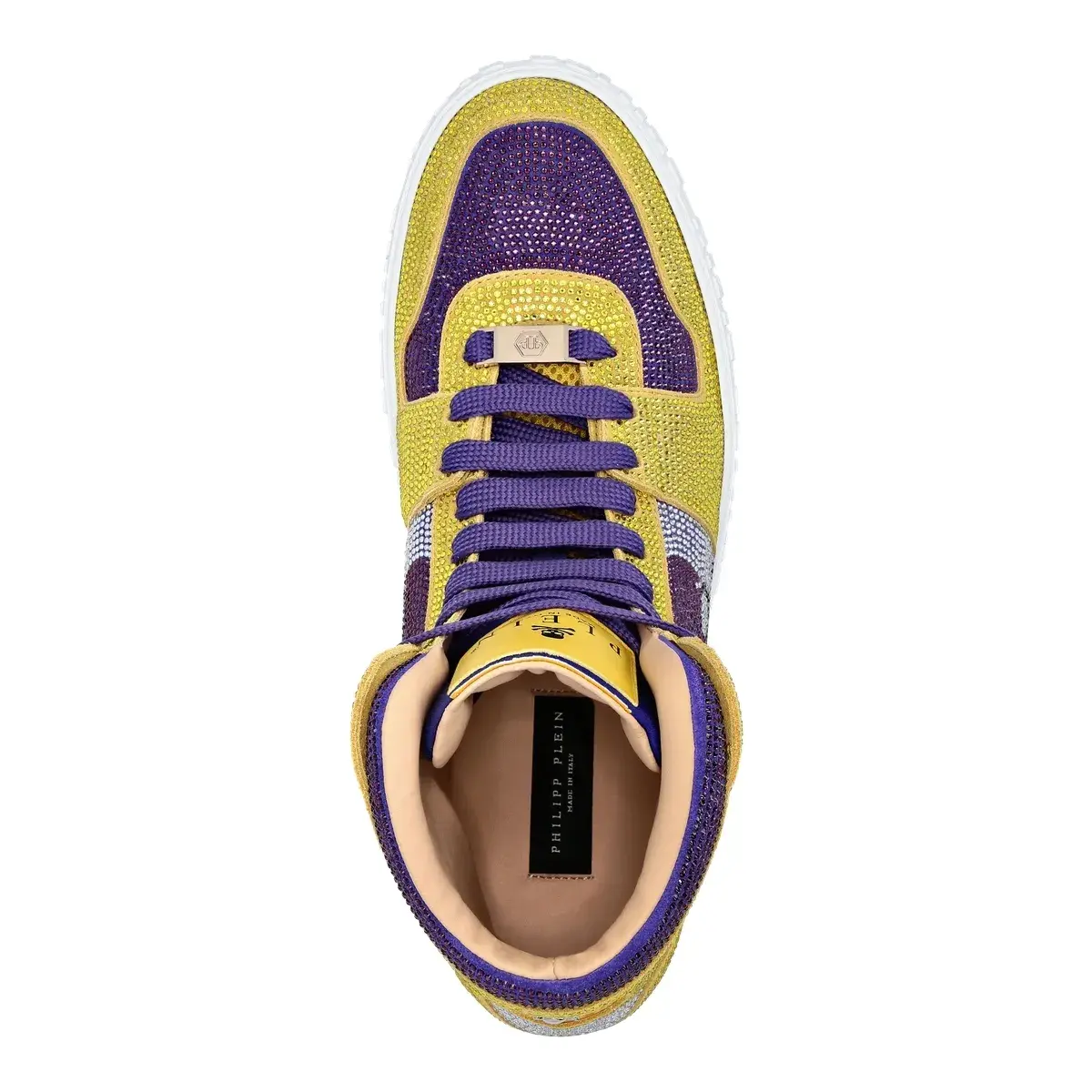 Extravagante High-Top-Sneakers mit Kristallen