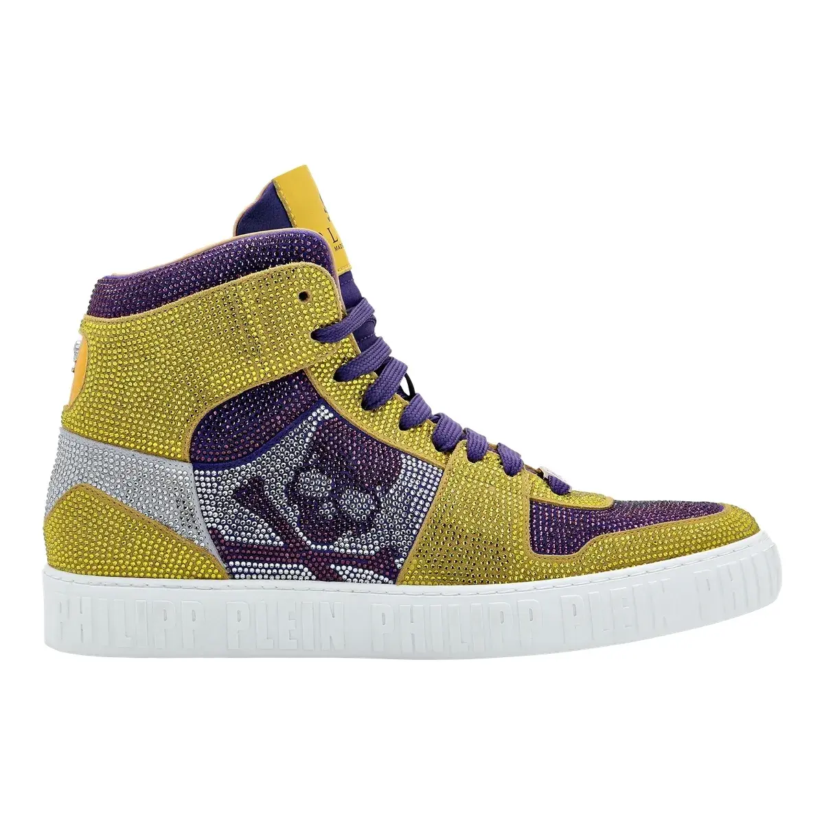 Extravagante High-Top-Sneakers mit Kristallen