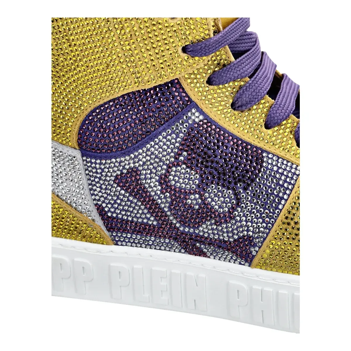 Extravagante High-Top-Sneakers mit Kristallen