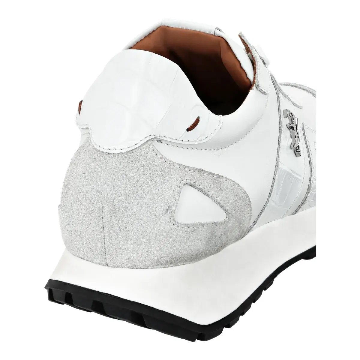 Moderner, geprägter weißer Leder-Sneaker