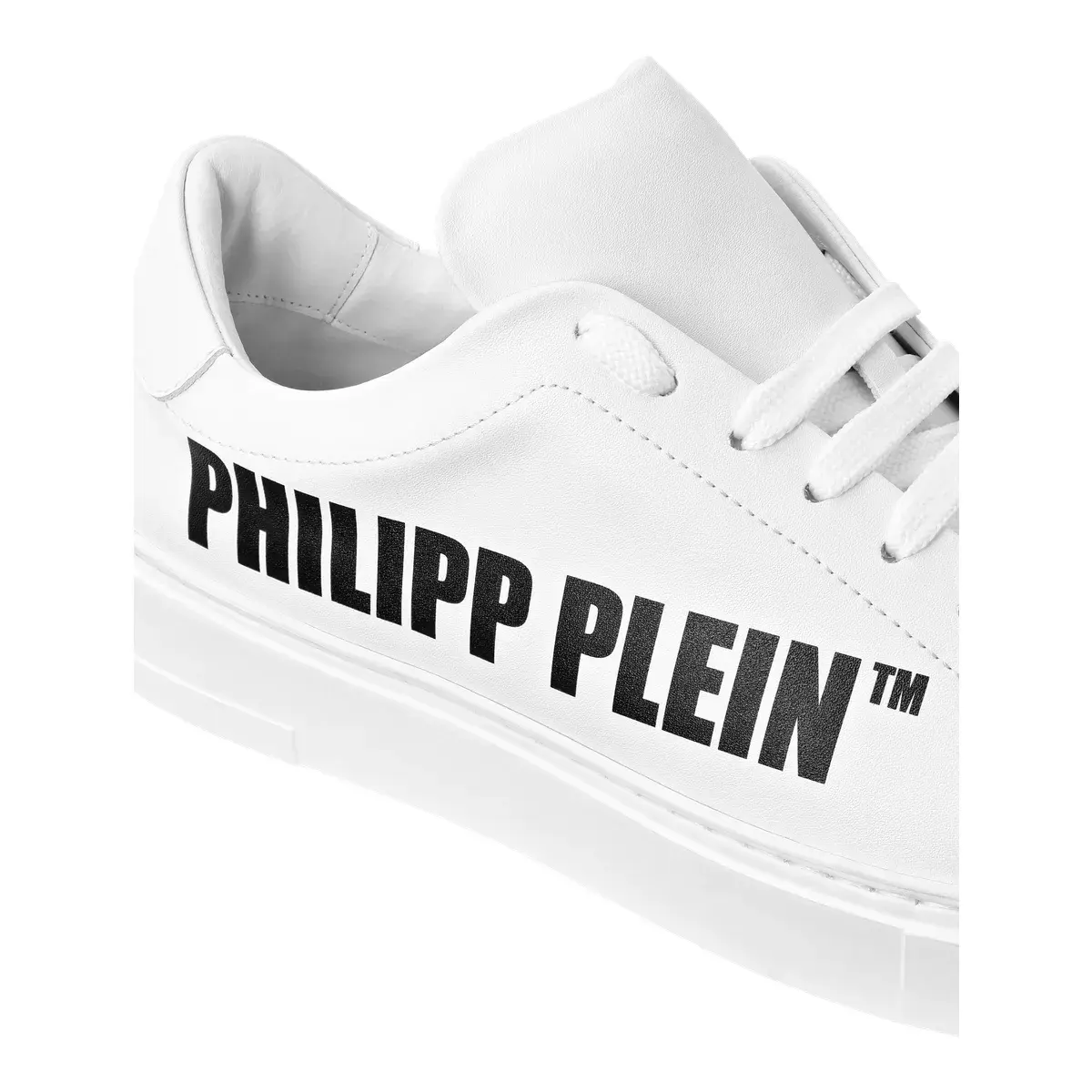 Weiße Leder-Low-Top-Sneakers