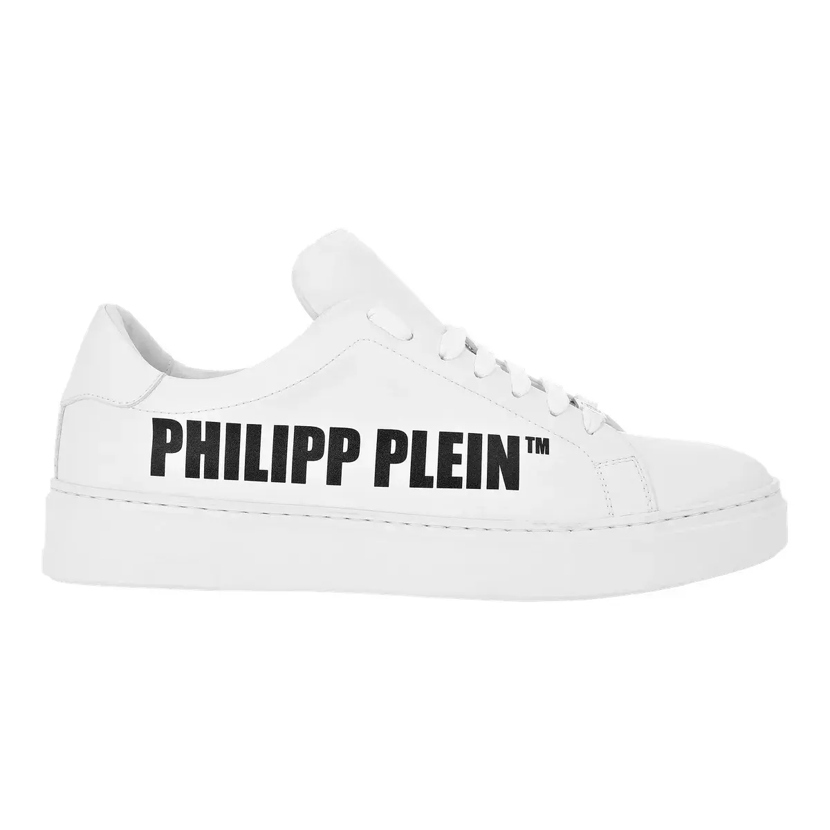 Weiße Leder-Low-Top-Sneakers