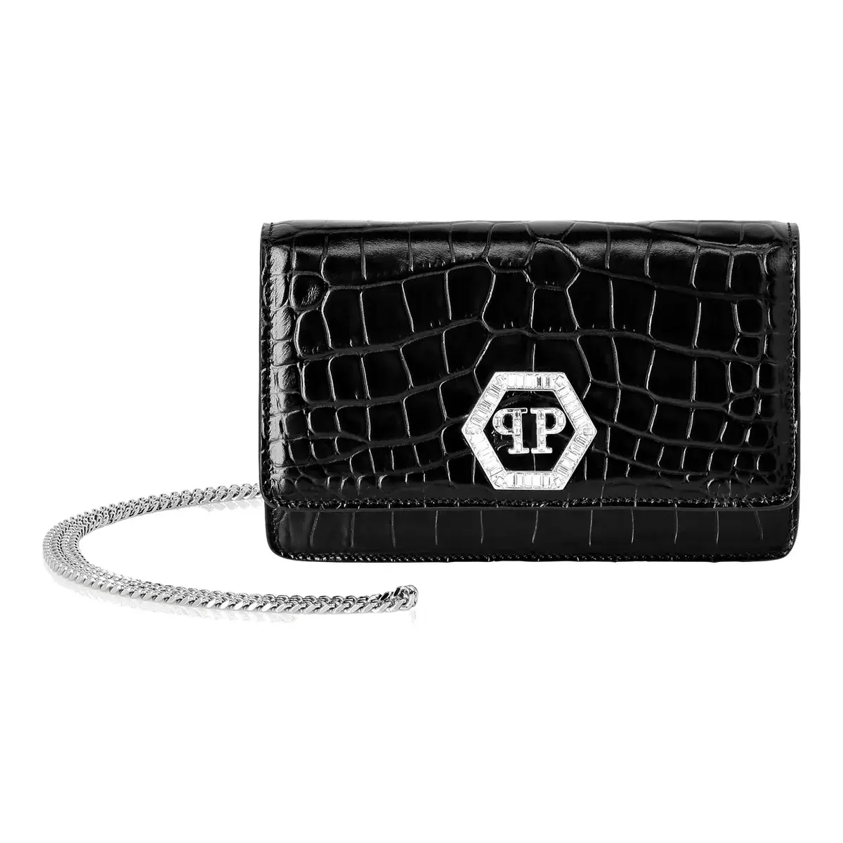 Mini Crossbody Tasche mit Kroko-Prägung