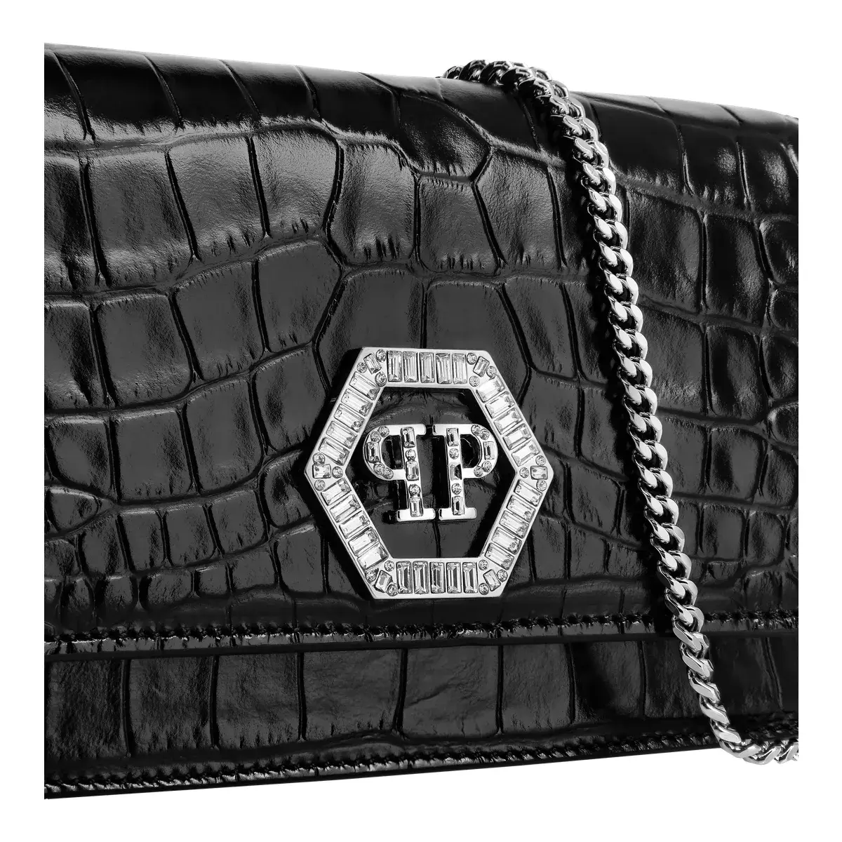Mini Crossbody Tasche mit Kroko-Prägung
