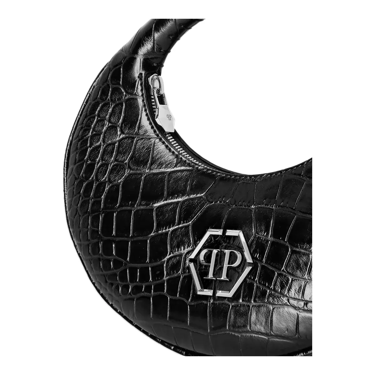 Mondtasche mit Krokoprägung