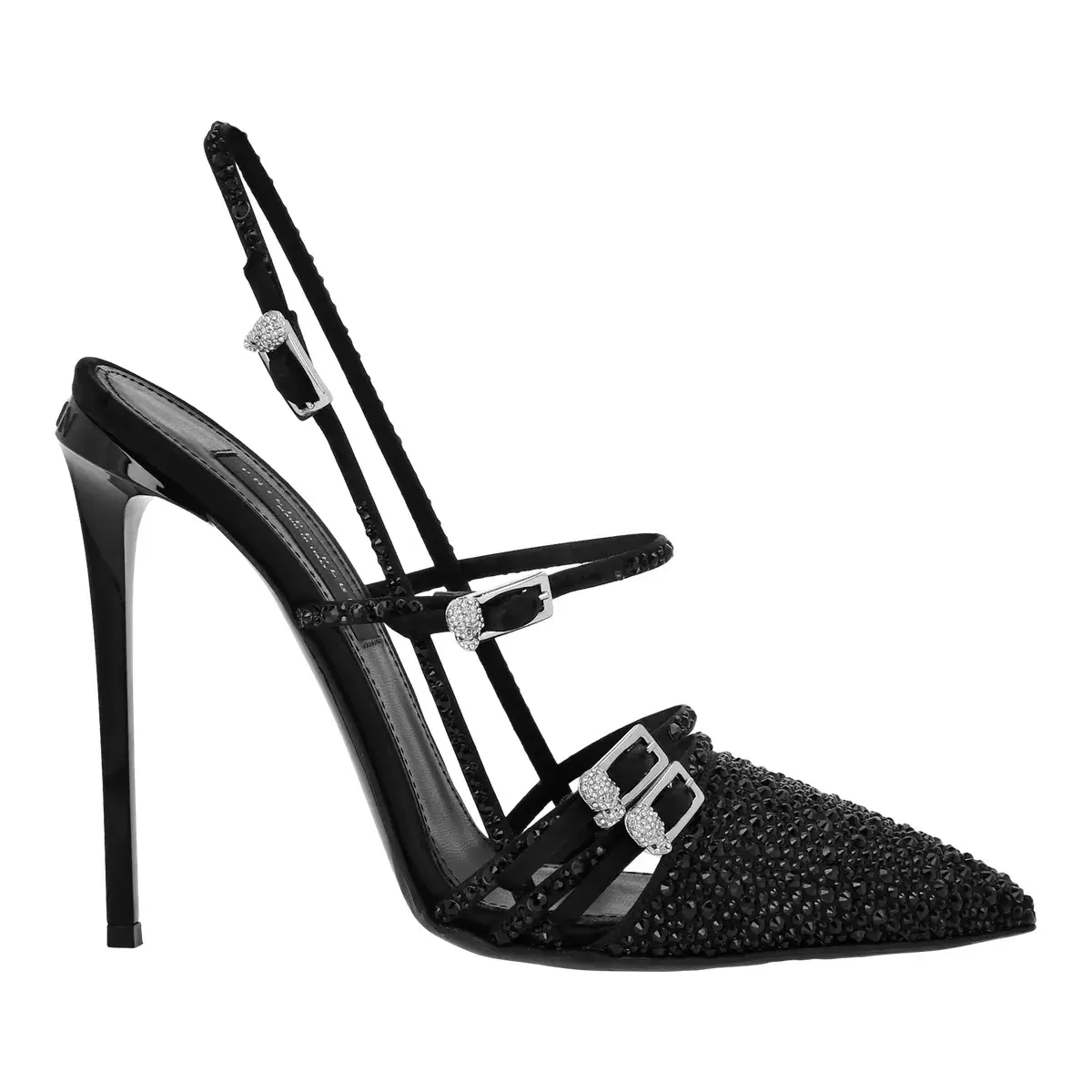Kristallverzierte Slingback-Pumps mit Spitze