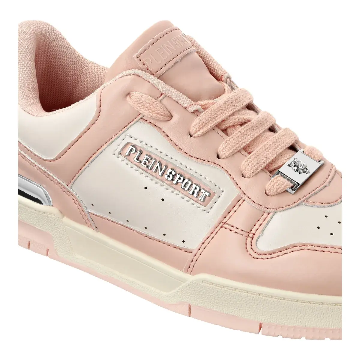 Rosa-weiße Low-Top-Sneakers