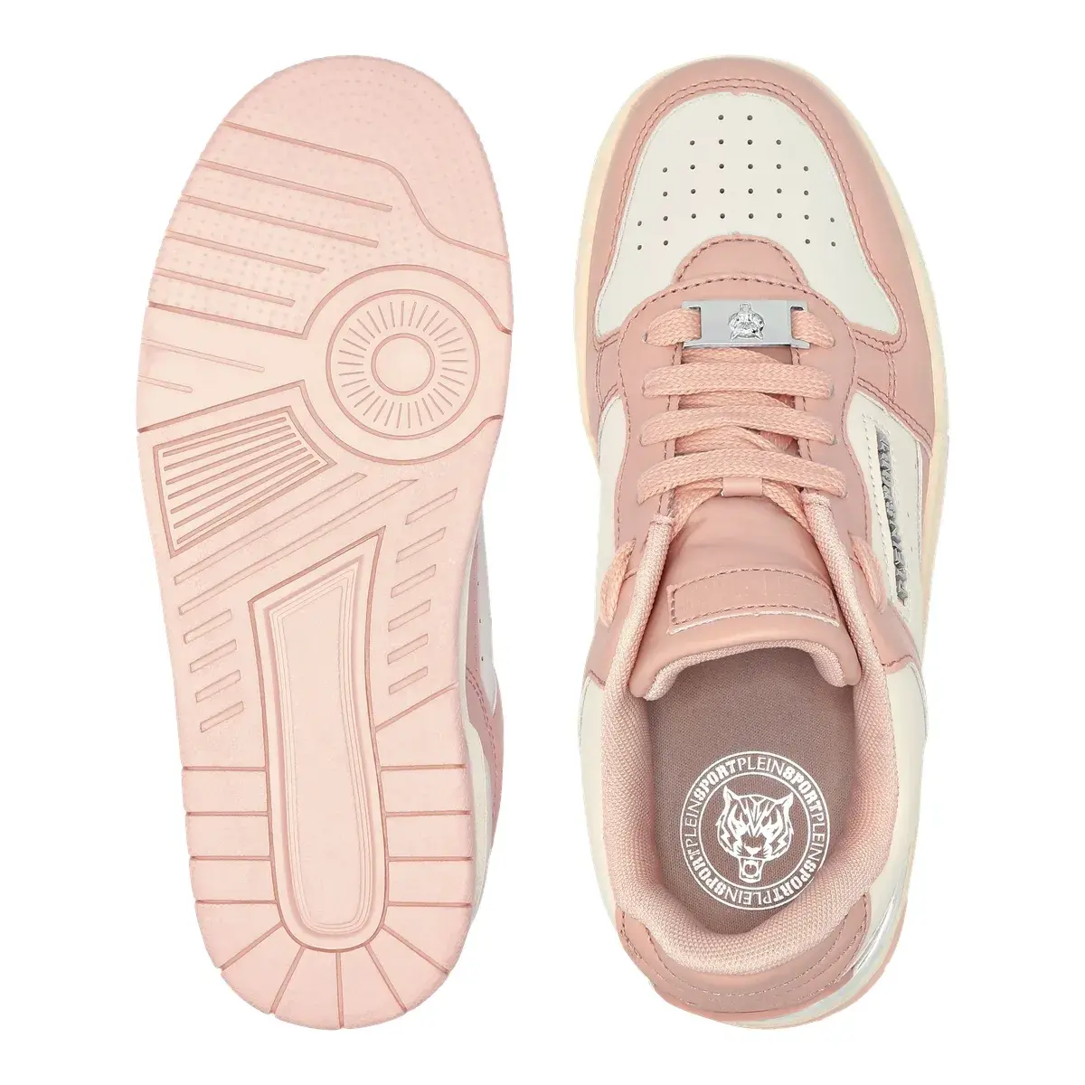 Rosa-weiße Low-Top-Sneakers