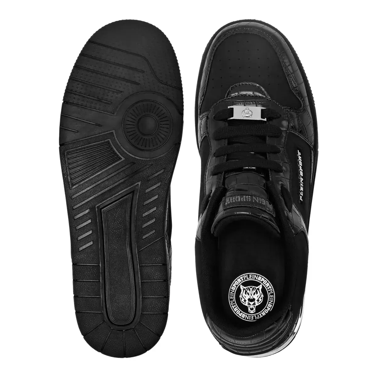 Plein Sport Lo-Top-Sneaker mit Kroko-Effekt
