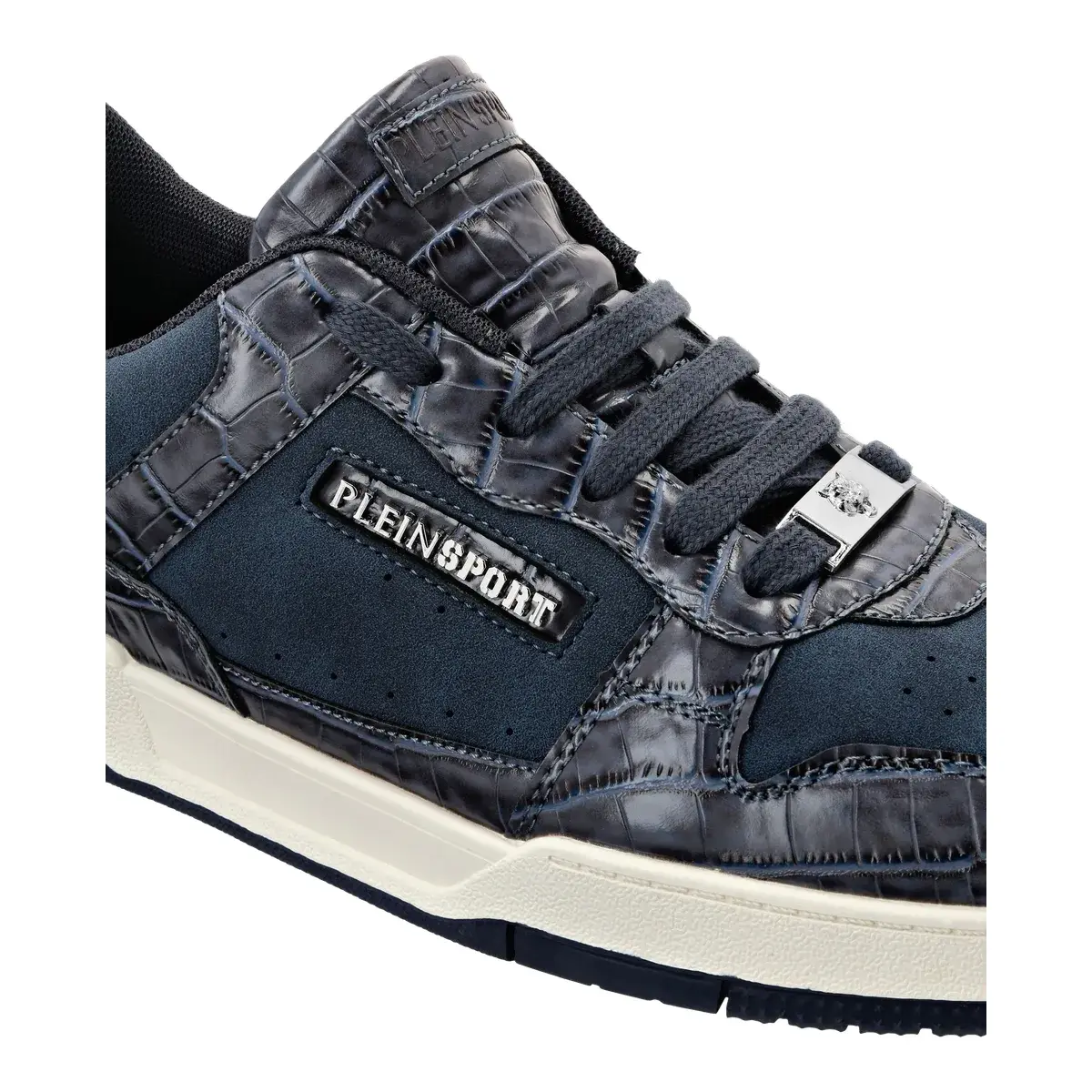 Modische Low-Top-Sneakers mit Reptilienprägung