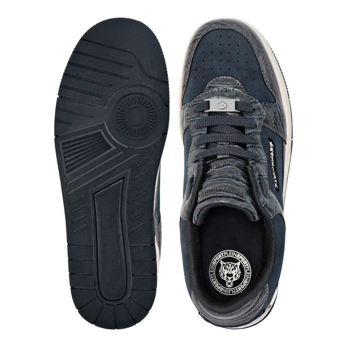 Modische Low-Top-Sneakers mit Reptilienprägung