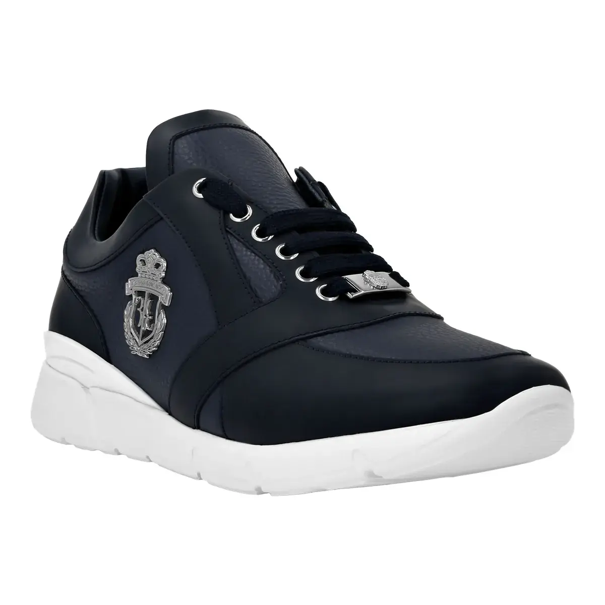 Elegante marineblaue Leder-Sneakers