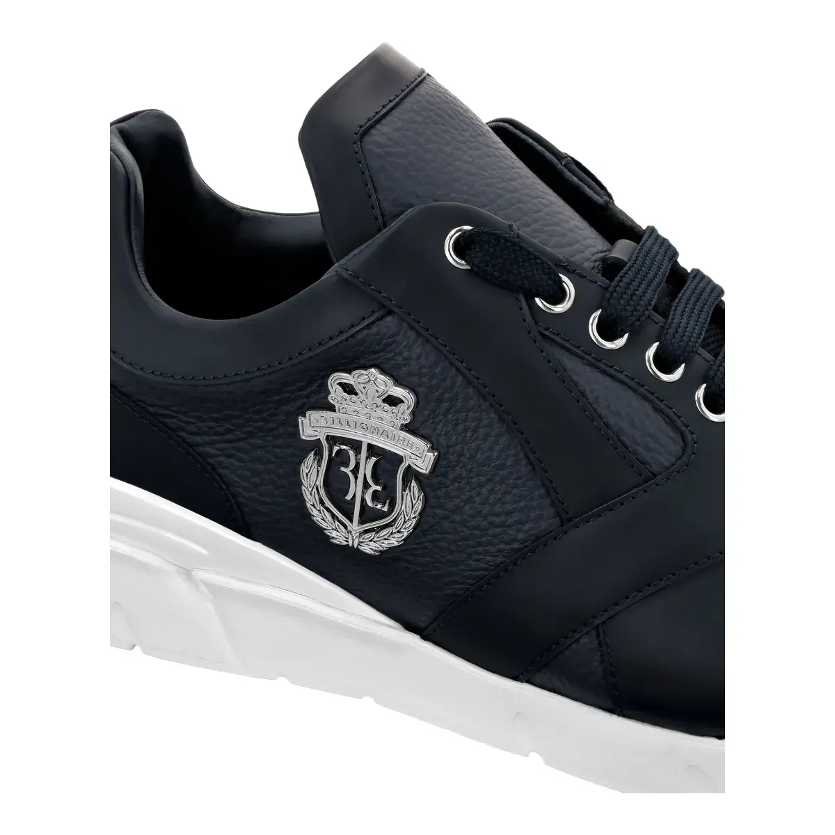Elegante marineblaue Leder-Sneakers