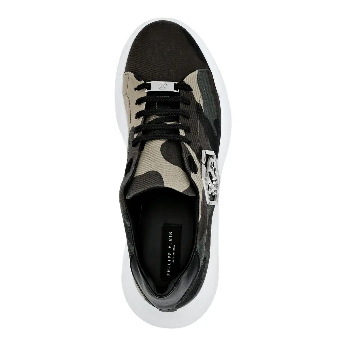 Low-Top Sneaker mit Camouflage-Muster und Plateausohle