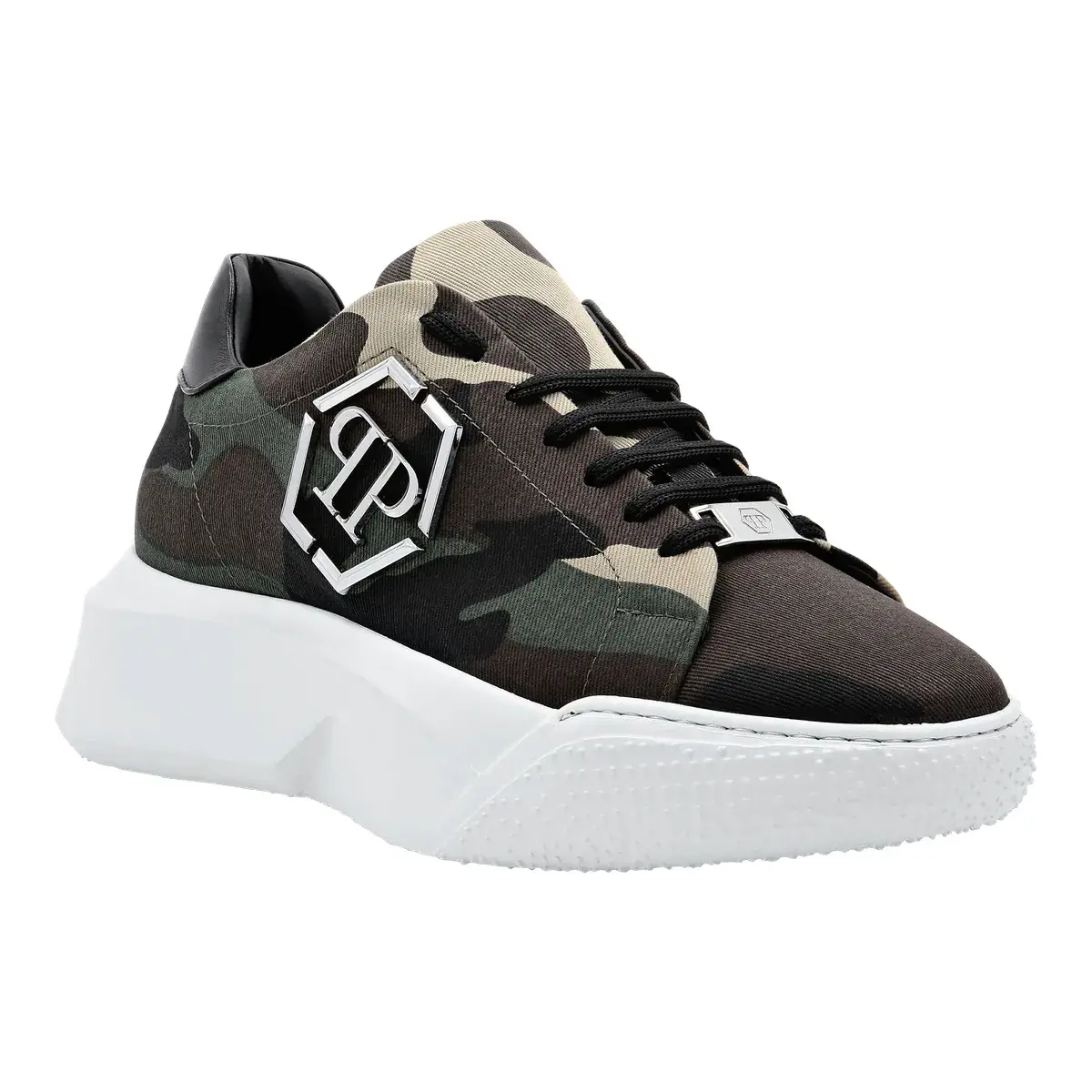 Low-Top Sneaker mit Camouflage-Muster und Plateausohle
