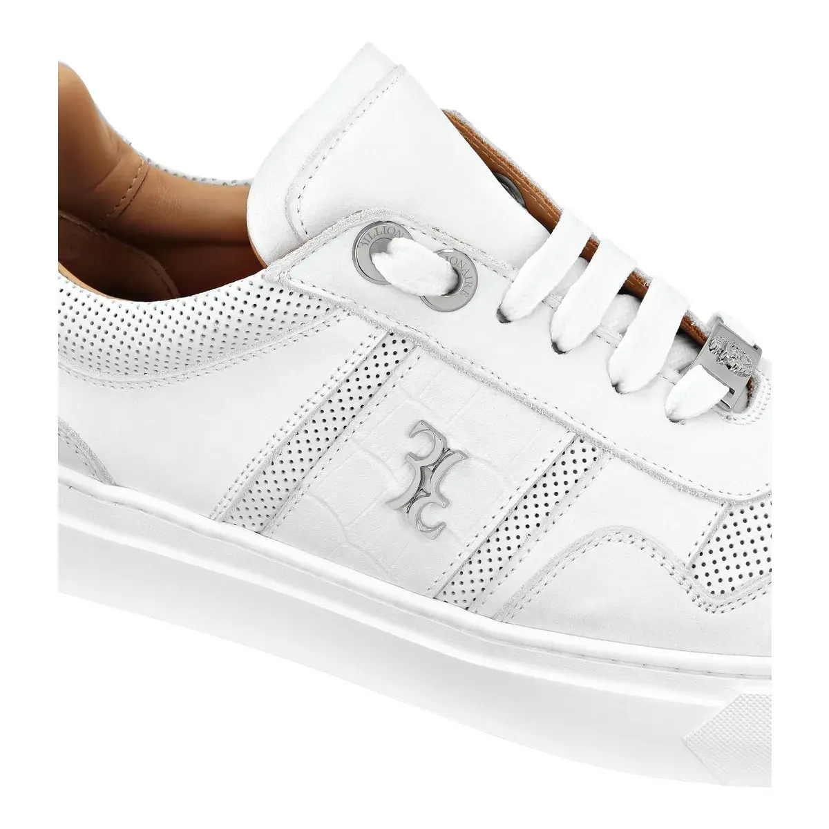 Low-Top-Sneakers aus Leder mit Kroko-Print