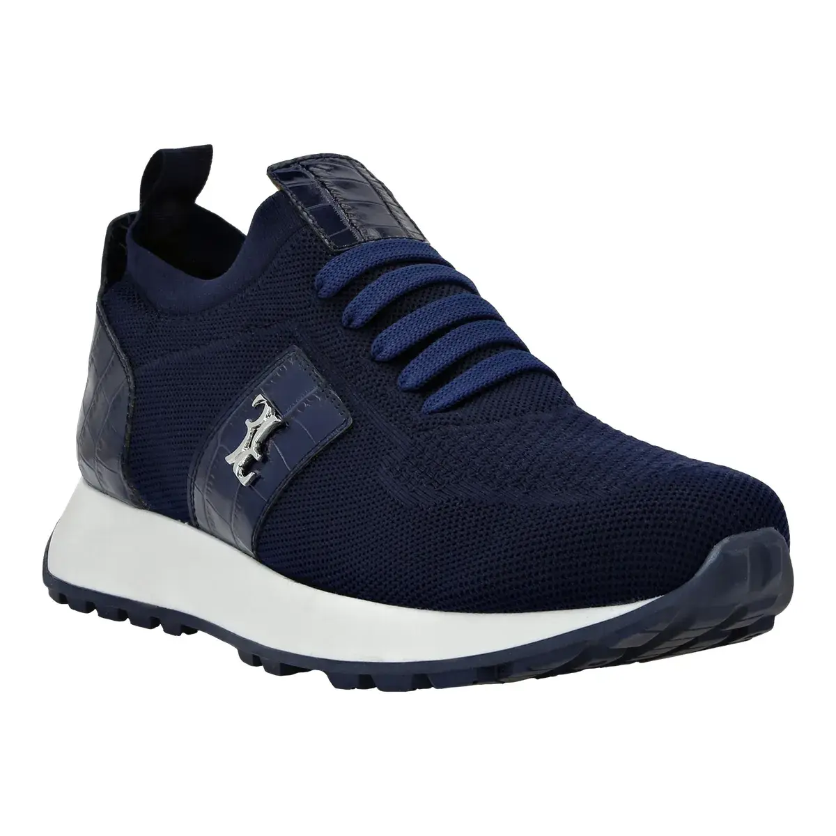 Lo-Top-Sneakers mit Krokoprägung