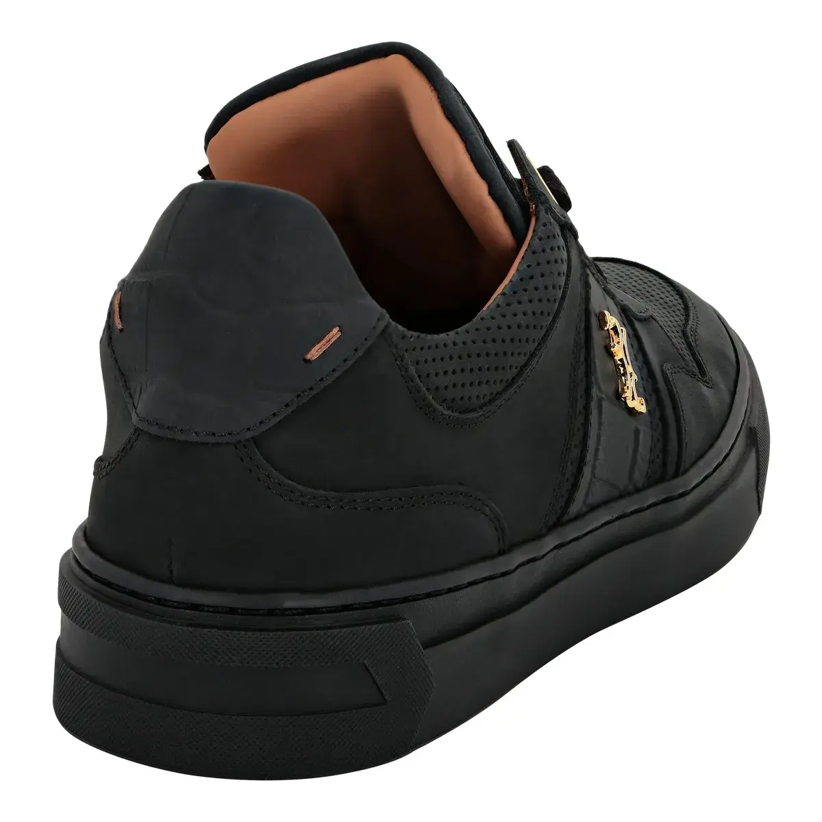 Lo-Top-Sneakers mit Krokoprägung