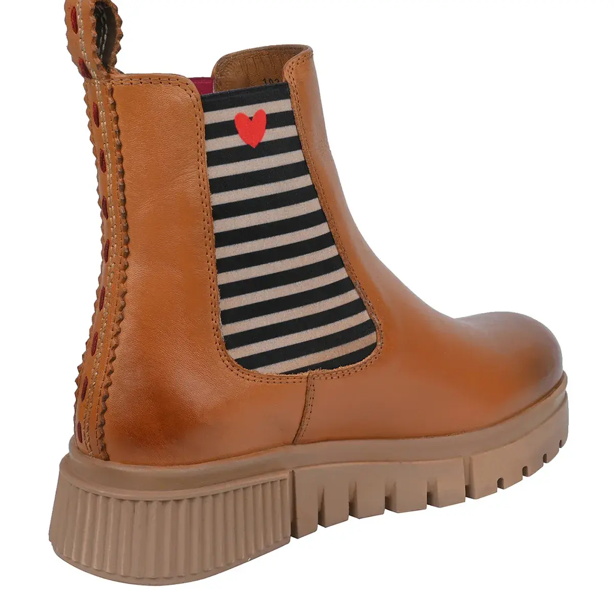 Leder-Chelsea-Boots mit Streifendetail