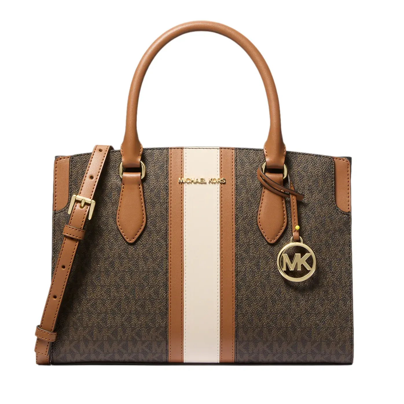 Strukturierte Satchel-Tasche mit Streifen