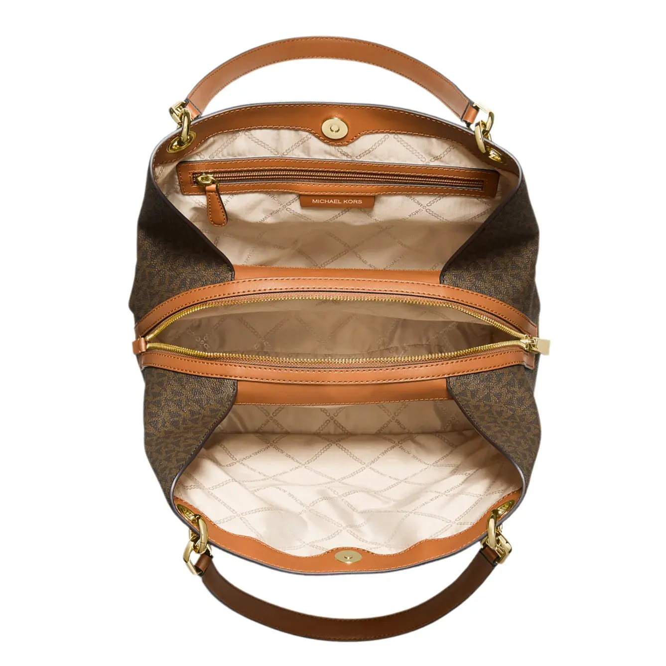 Schultertasche mit Signaturmuster