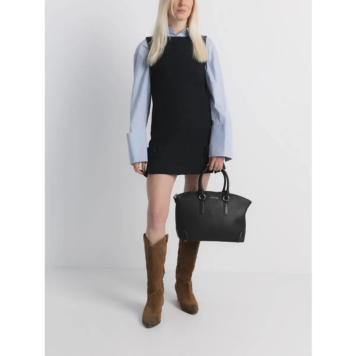 Strukturierte Dome Satchel Handtasche