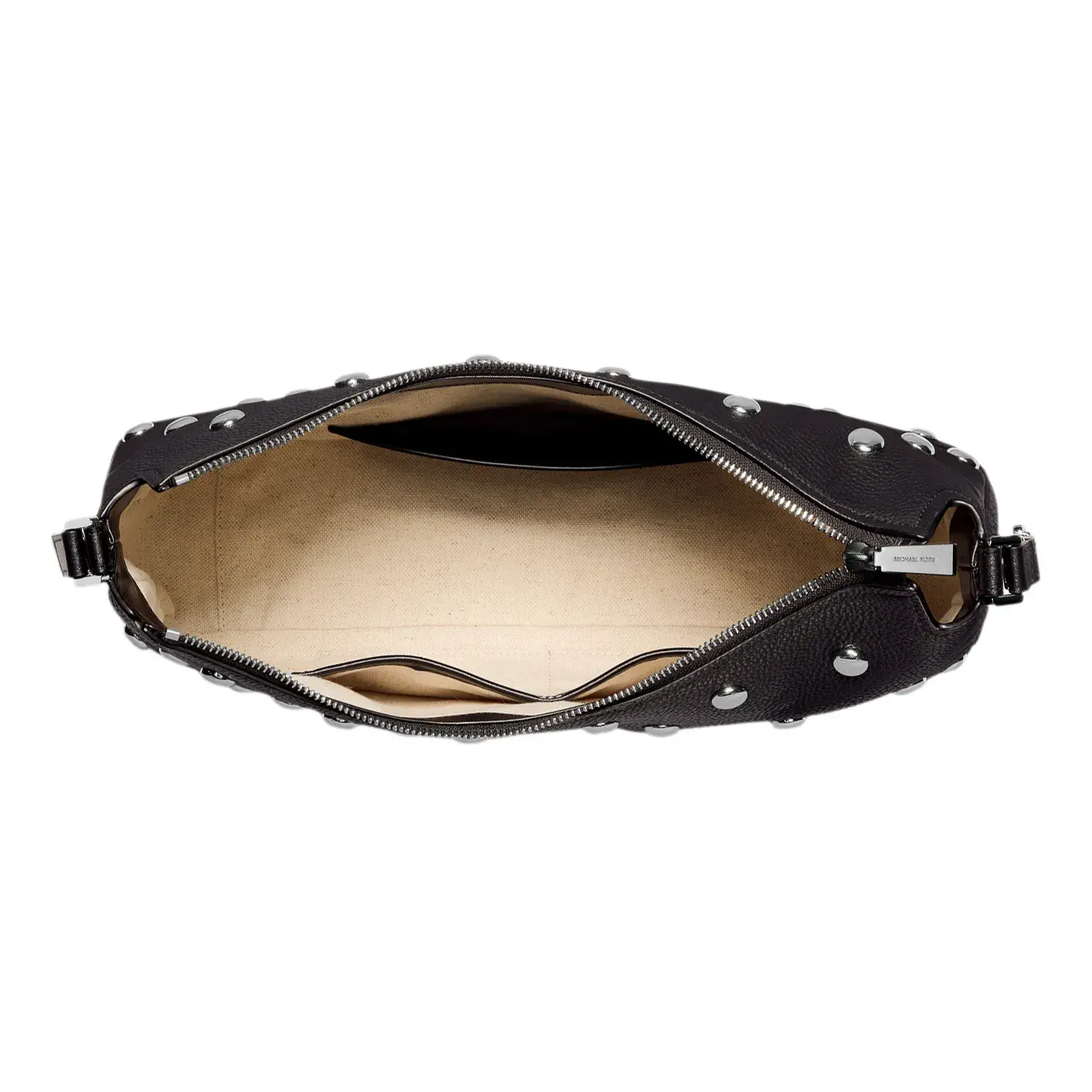 Leder-Hobo-Tasche mit Nieten