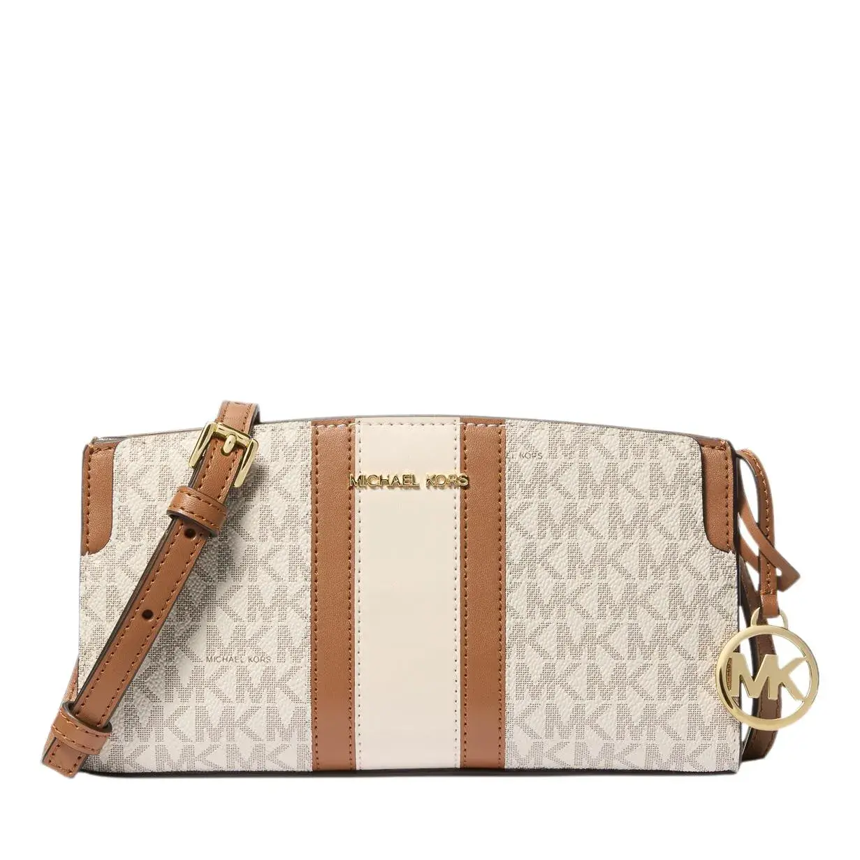 Umhängetasche mit Monogrammstreifen