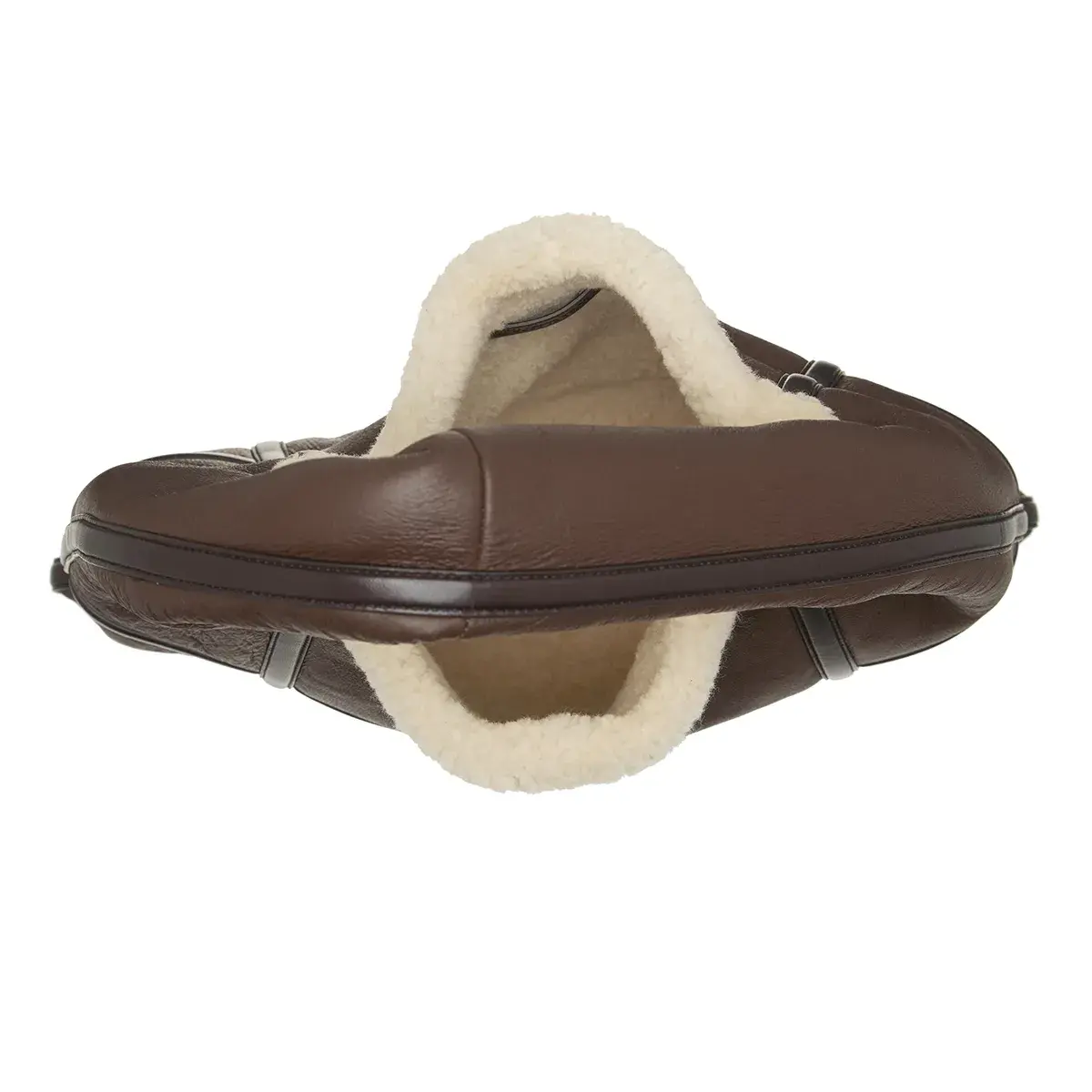 Leder Hobo Tasche mit Shearling-Besatz