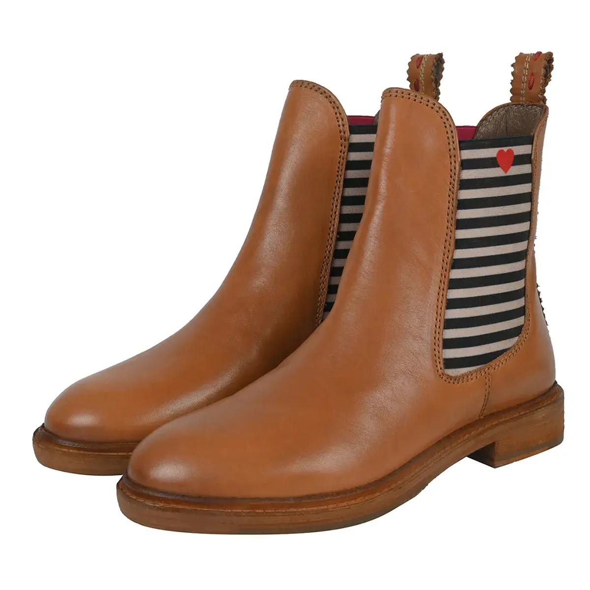 Chelsea-Stiefeletten aus Leder mit Streifen