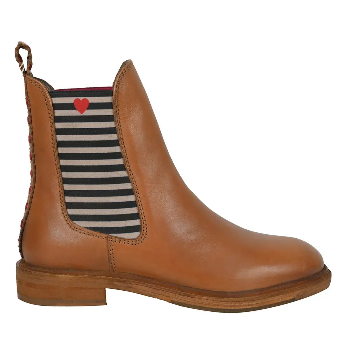 Chelsea-Stiefeletten aus Leder mit Streifen