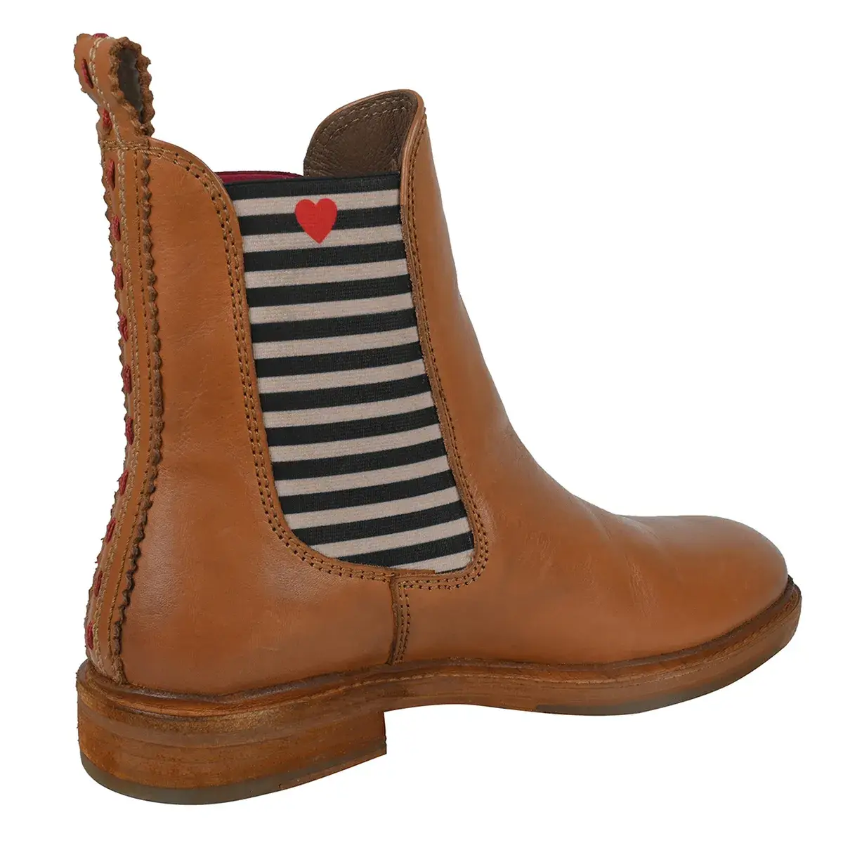 Chelsea-Stiefeletten aus Leder mit Streifen