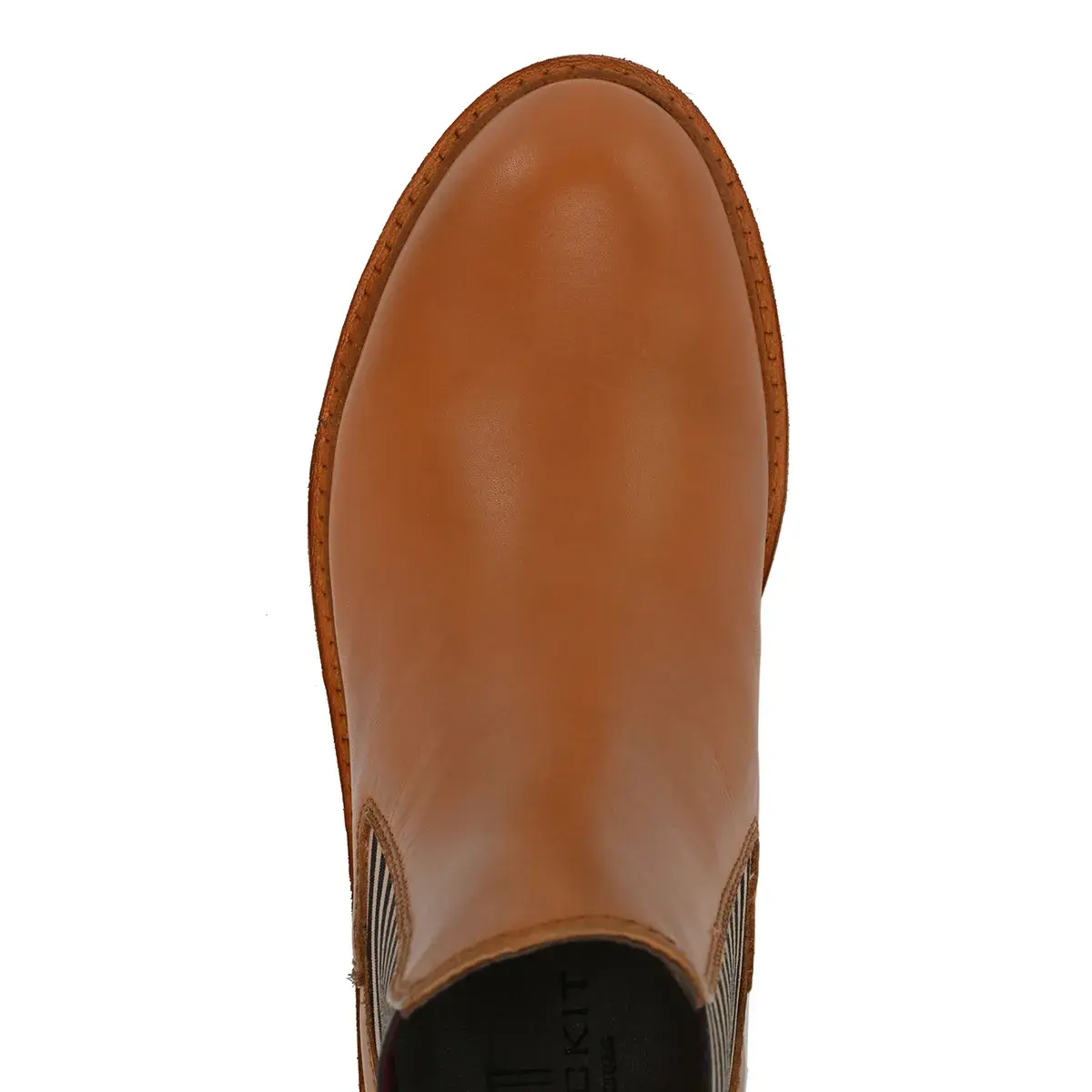 Chelsea-Stiefeletten aus Leder mit Streifen