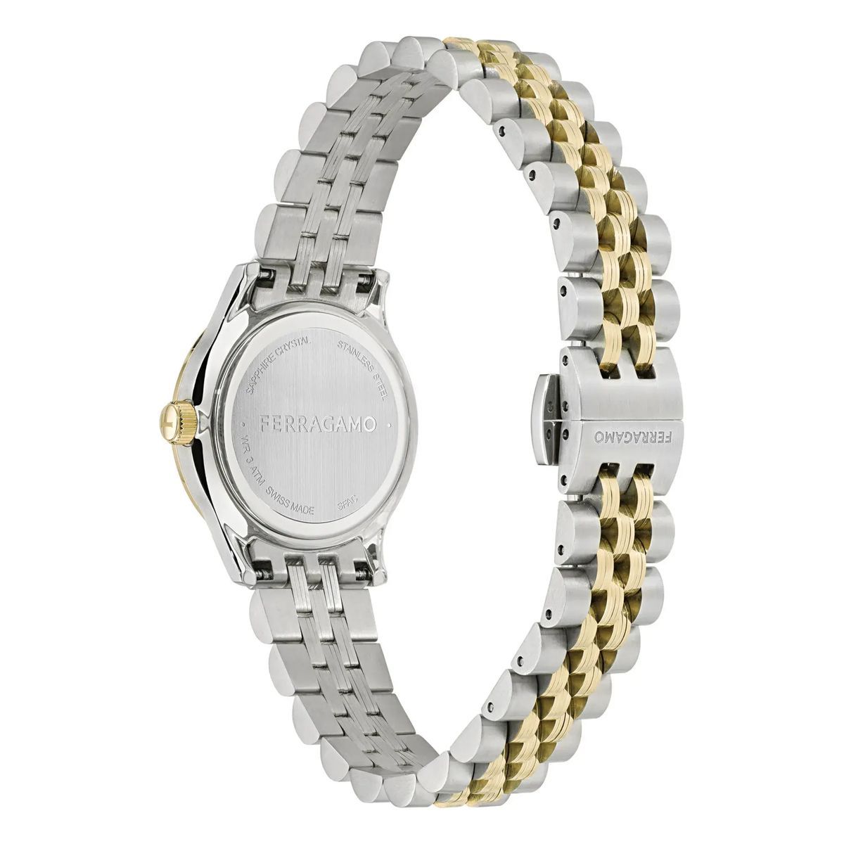 Zweifarbige Edelstahl Analog Uhr
