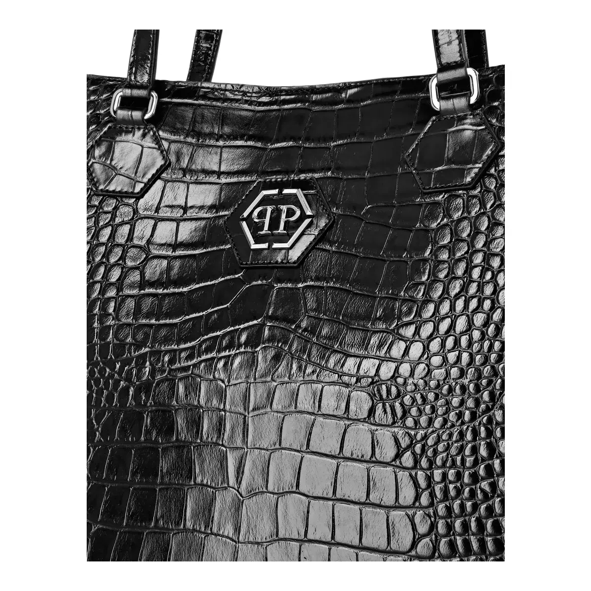 Geprägte Ledertasche mit Totenkopf