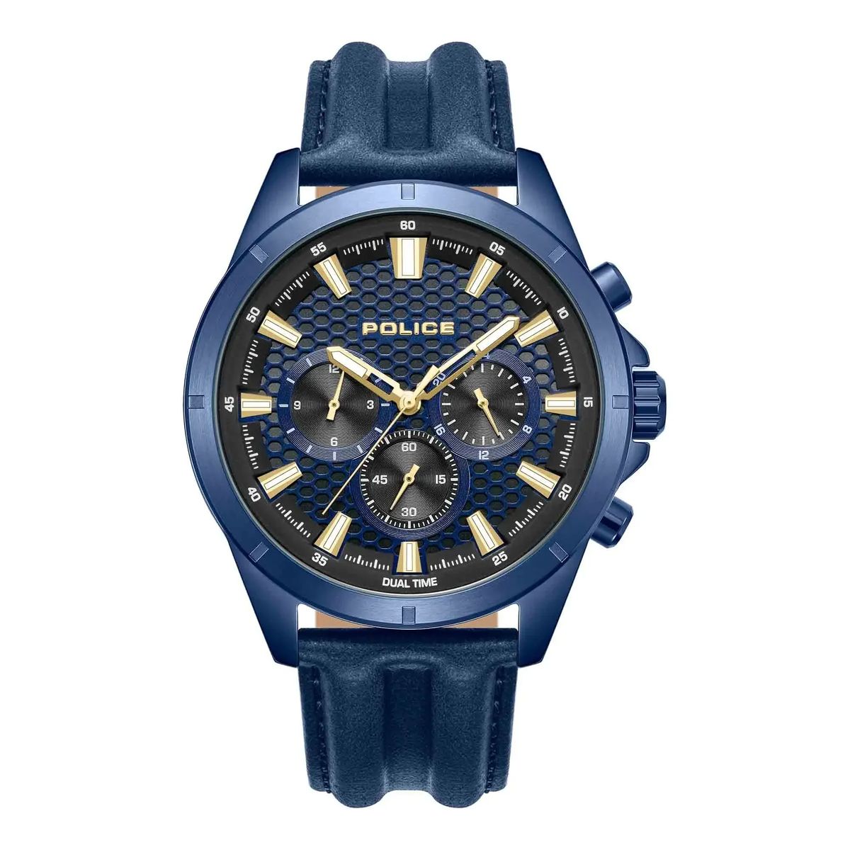 Moderne Blaue Dual-Time-Uhr