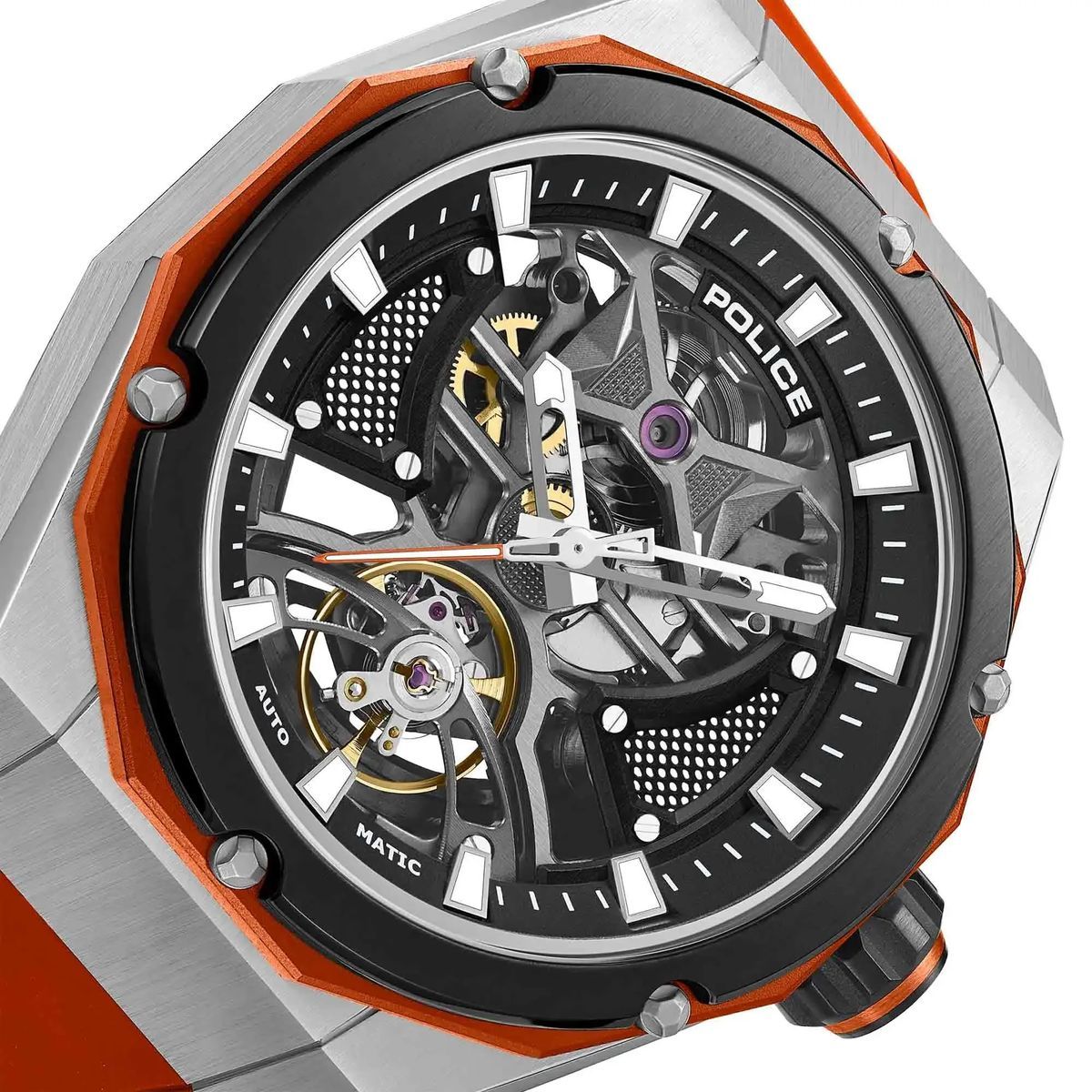 Automatische Skelett-Zifferblatt-Armbanduhr