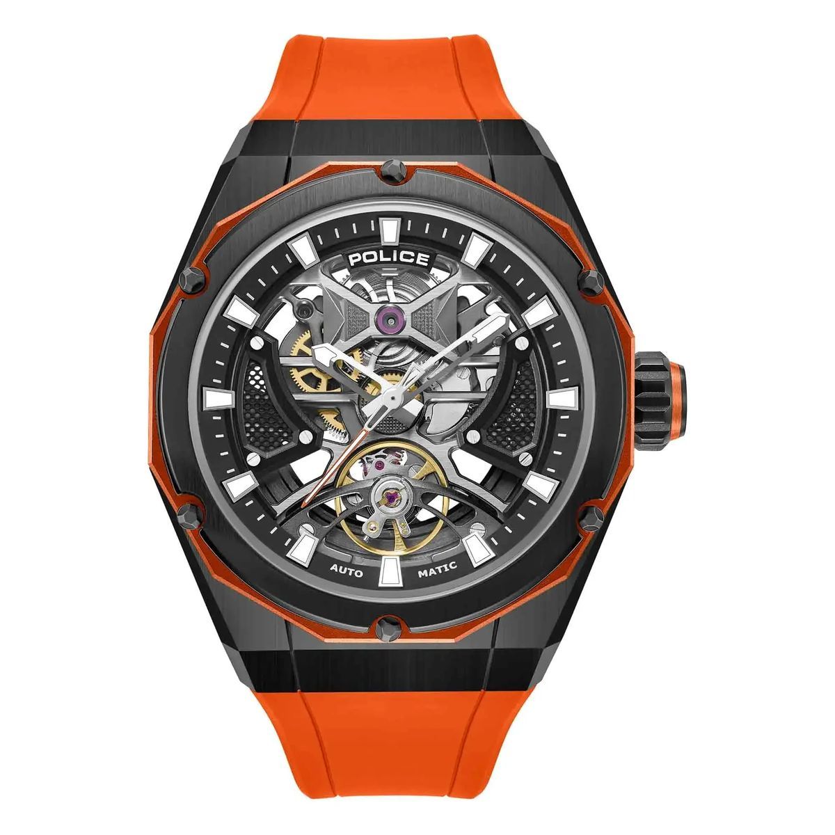 Automatische Skelett-Zifferblatt-Armbanduhr