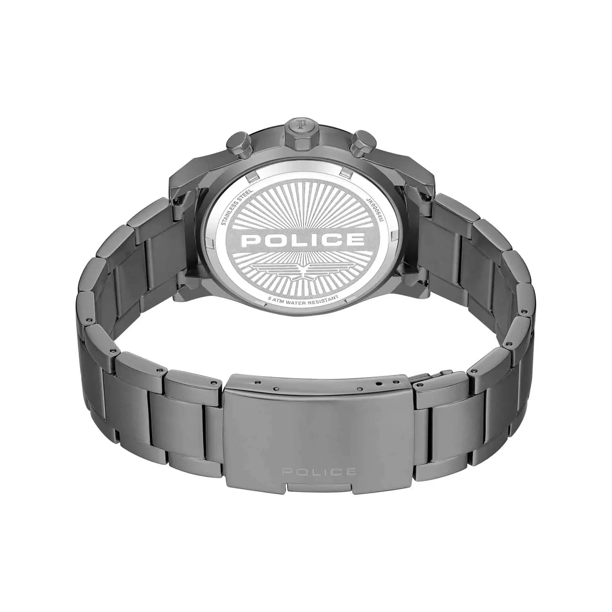 Gunmetal Chronograph Uhr mit Skelettzifferblatt