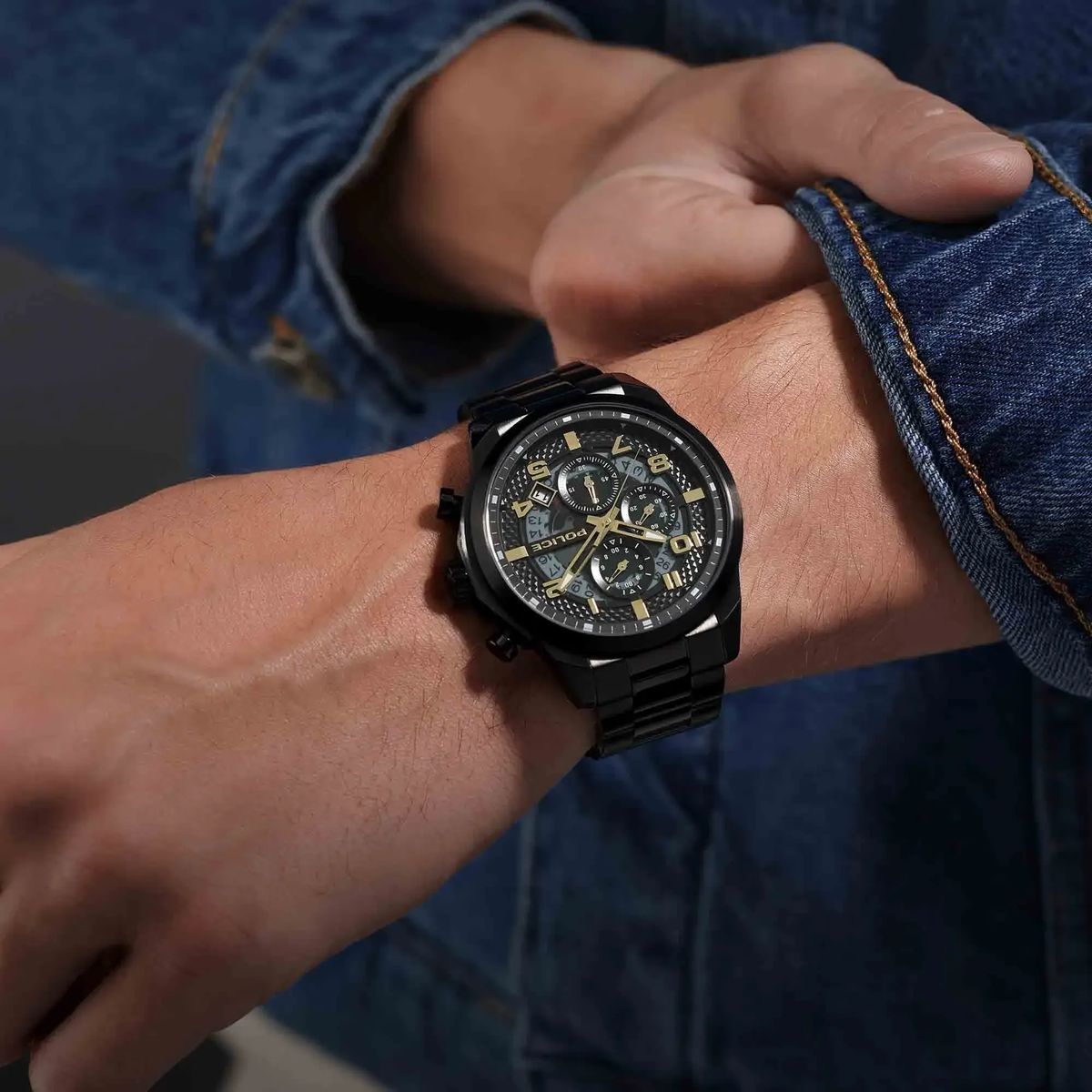 Chronograph Uhr mit Metallarmband