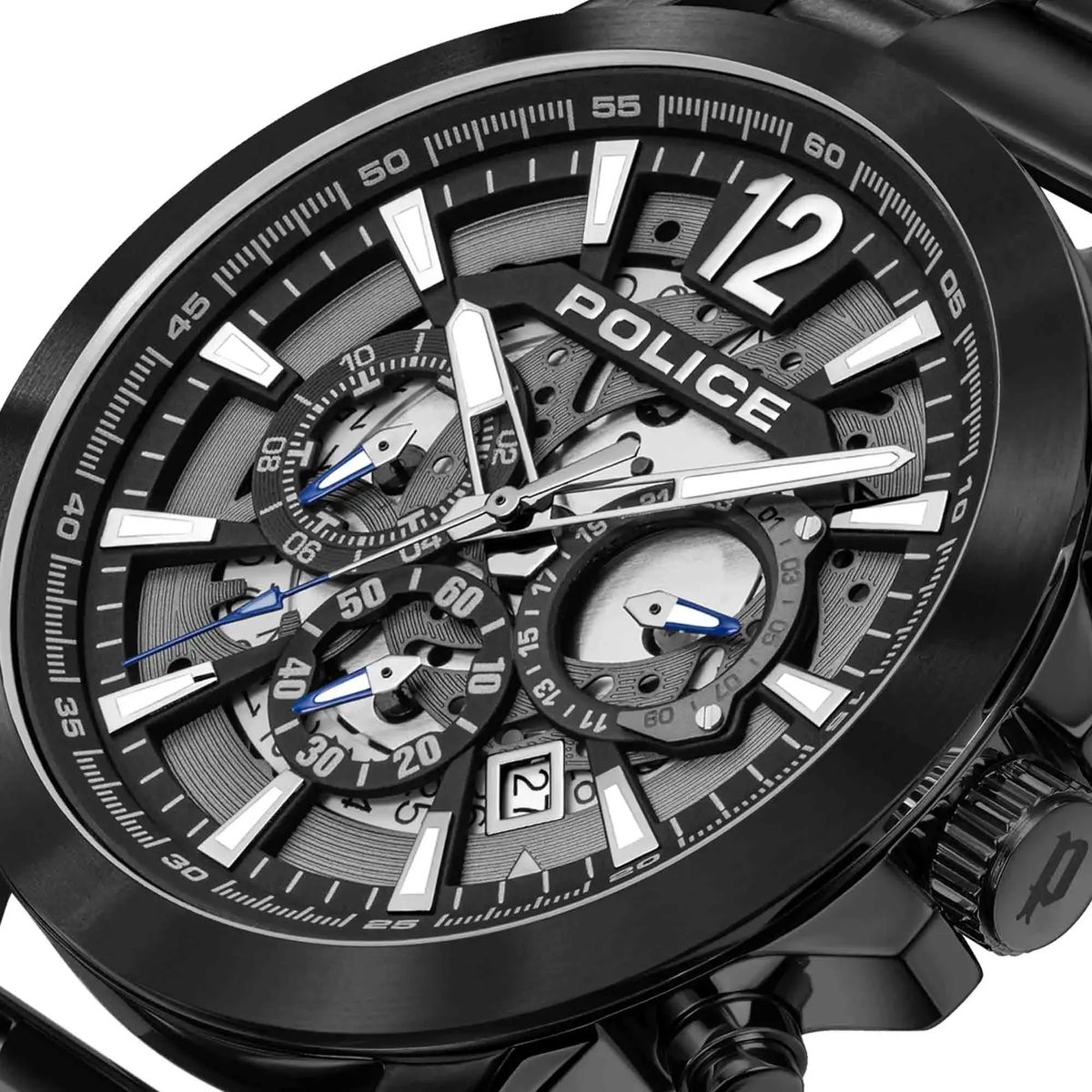 Schwarze Multifunktions-Chronographen-Uhr