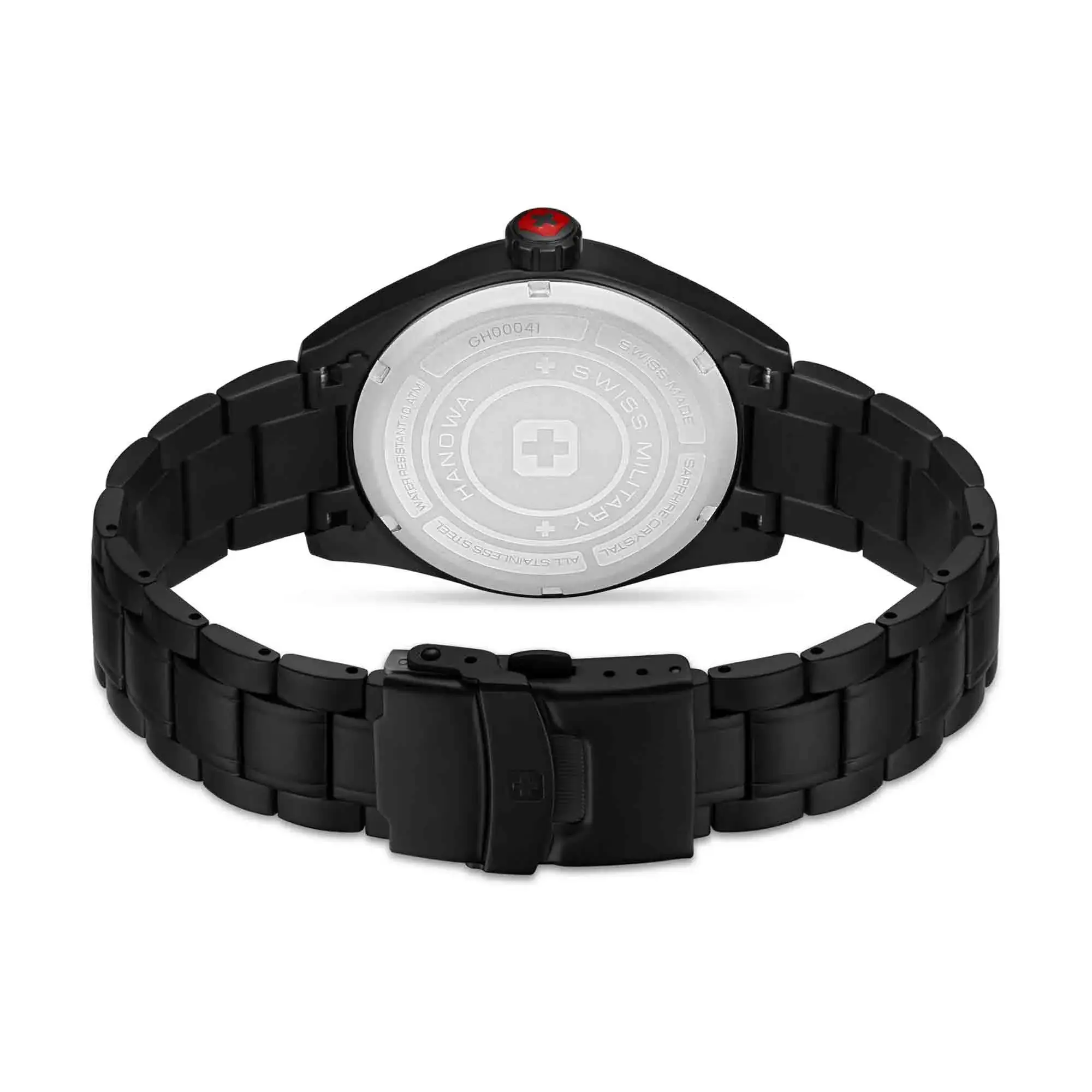 Elegante Schweizer Militäruhr in Schwarz