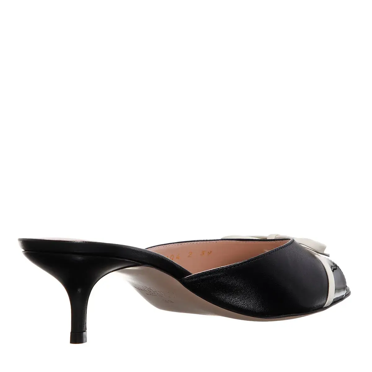 Schwarze Kitten-Heel-Pantoletten mit spitzer Zehenpartie