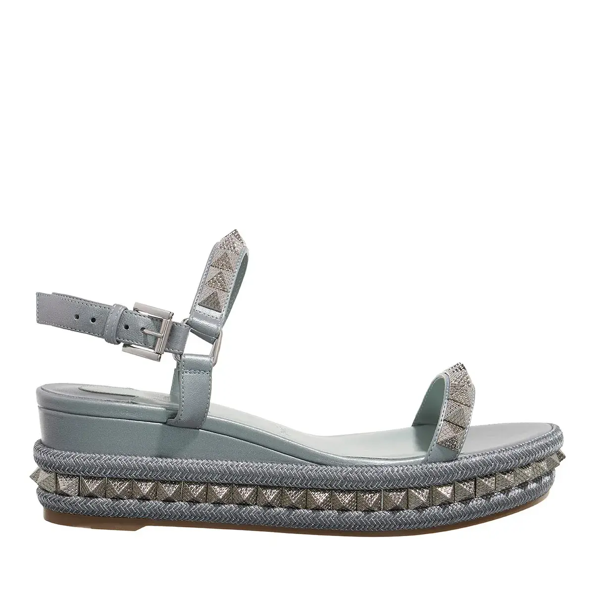 Plateau-Espadrille-Sandalen mit Nieten