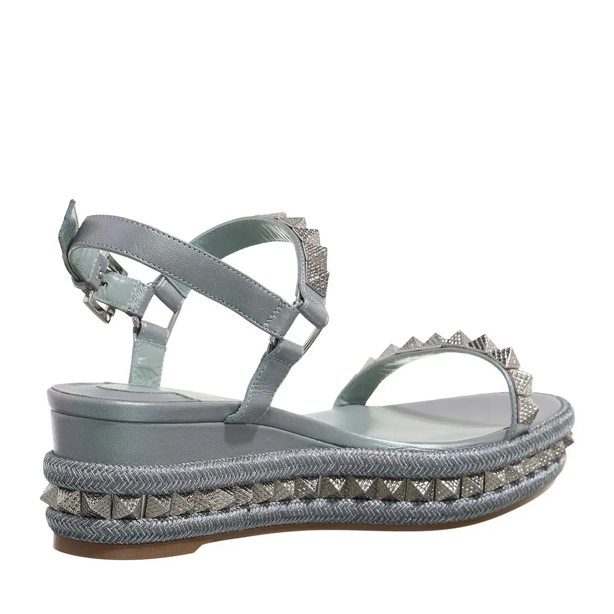Plateau-Espadrille-Sandalen mit Nieten