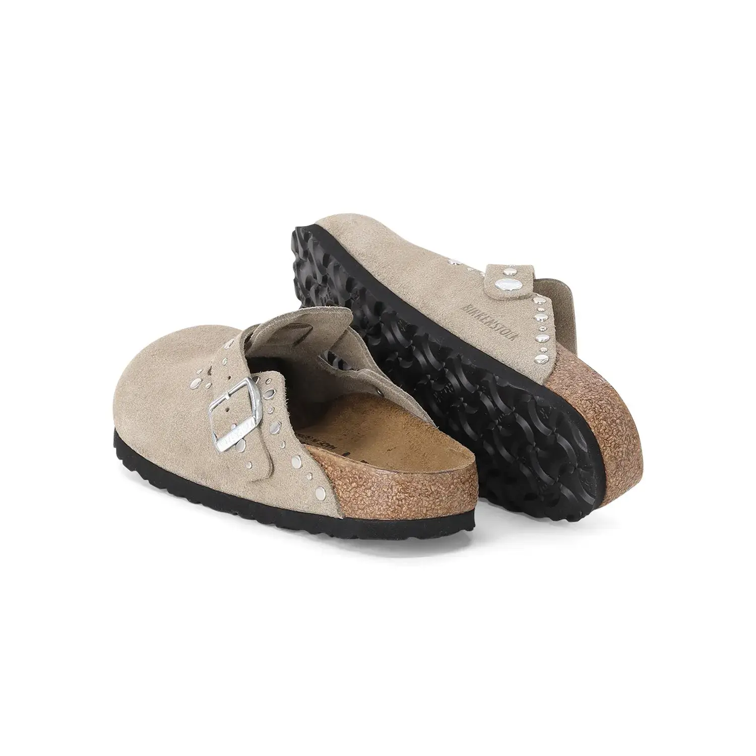Nietbesetzte Wildleder-Clog-Sandalen