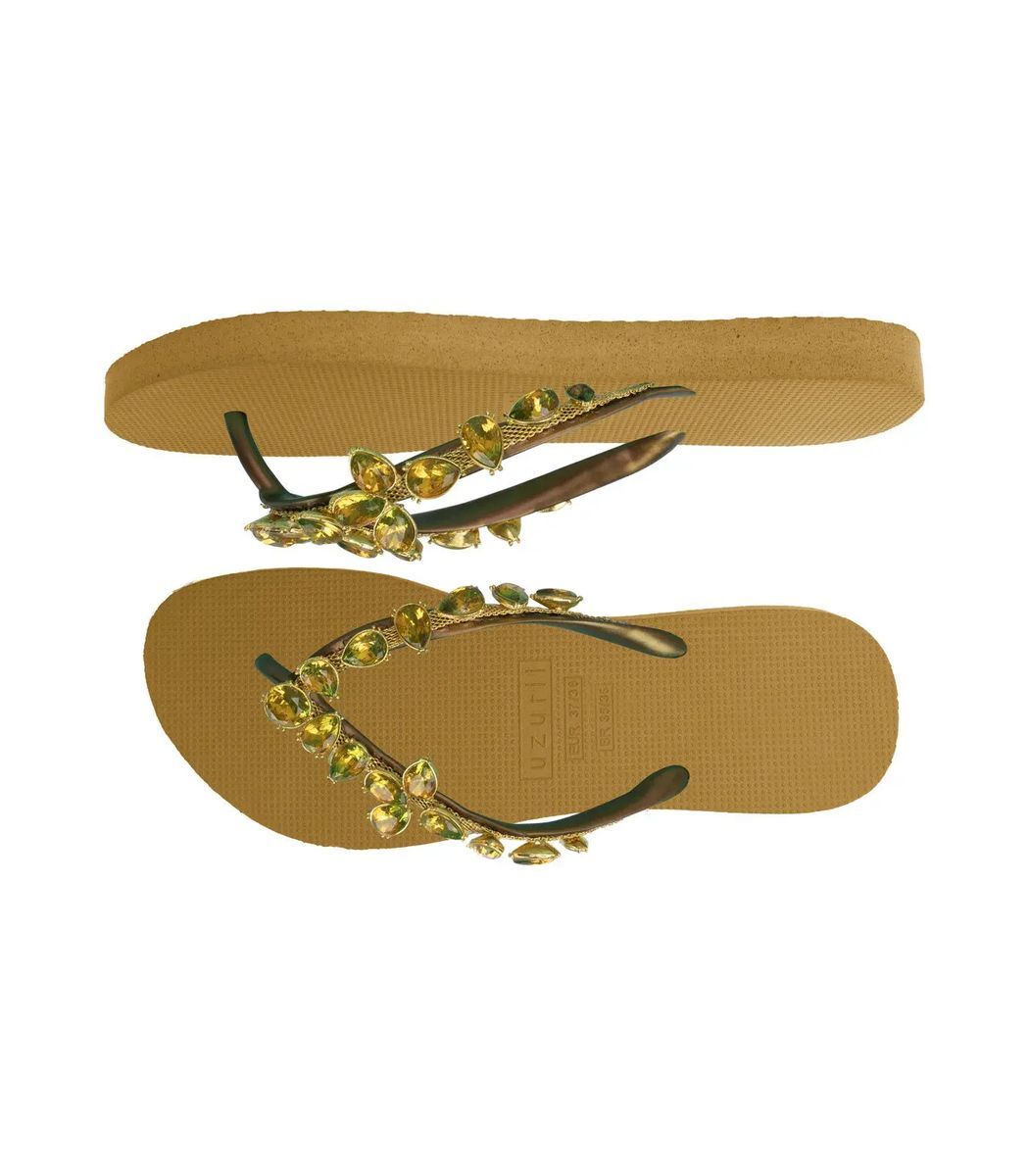 Zehenstegsandalen mit Schmucksteinen