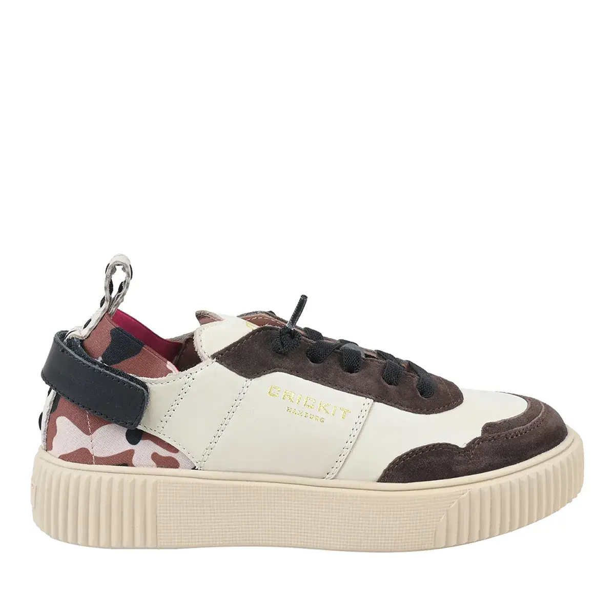 Brauner Low-Top-Sneaker mit Paneelen